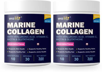 Sea life MARINE COLLAGEN WITH HYALURONIC ACID VITA-C,BIOTIN & GLUTATHIONE (WATERMELON P-2