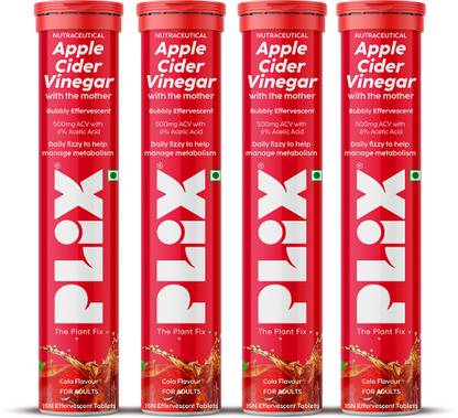 The Plant Fix Plix Apple Cider Vinegar Effervescent | With Mother ACV | Vitamin B6 & B12 | (Cola)