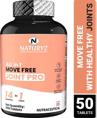 NATURYZ Joint PRO with Glucosamine Chondroitin Vitamin D & B12 For Joint Support