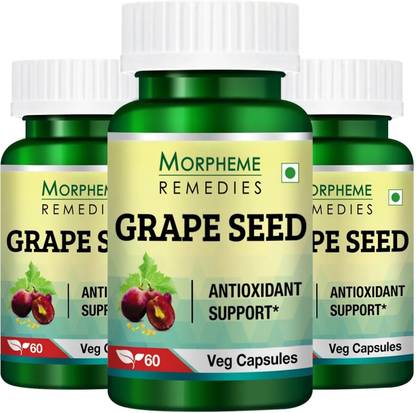 Morpheme Remedies Grape Seed Extract 500 mg (Pack of 3)
