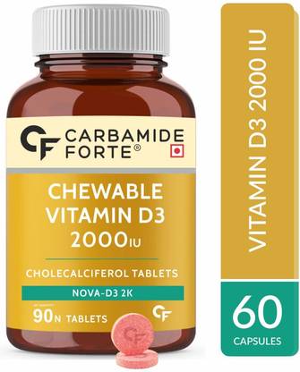 CARBAMIDE FORTE Chewable Cholecalciferol Vitamin D3 2000 IU Supplement