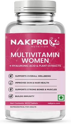 Nakpro Multivitamin Tablet for Women with Biotin, Calcium, Zinc, Magnesium for Wellness