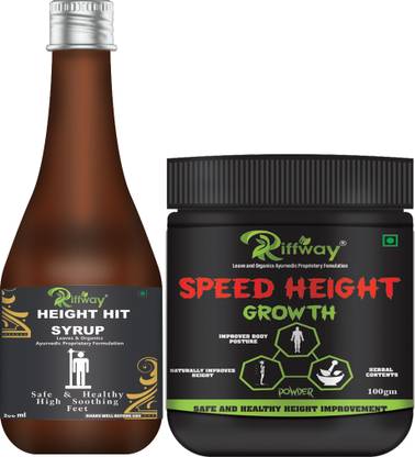 Riffway Height Hit Syrup & Speed Height Powder Combo For Growing Kids,Teenagers Combo