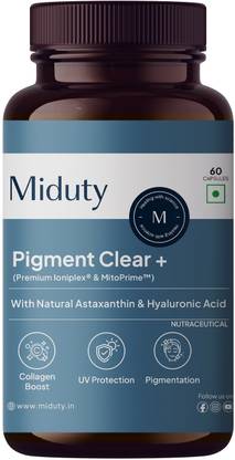 Miduty Pigment+ Skin Shield Anti-Aging & Skin Hydration Supplement with Ioniplex,