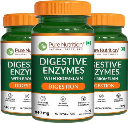 Pure Nutrition Digestive Enzymes with Bromelain Supports Digestion & Absorption of Nutrients