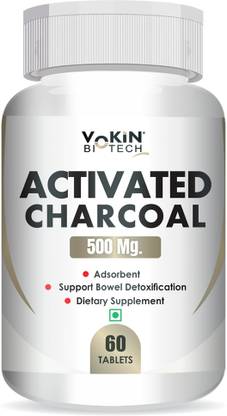Vokin Biotech Activated Charcoal-500Mg Support Skin Health | Teeth Whitening