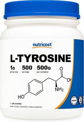 Nutricost L-Tyrosine Powder 500 Grams - Pure L-Tyrosine Powder