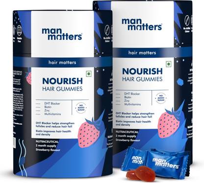Man Matters Biotin Hair Gummies for Men | No Added Sugar | Multivitamins for Hair Growth