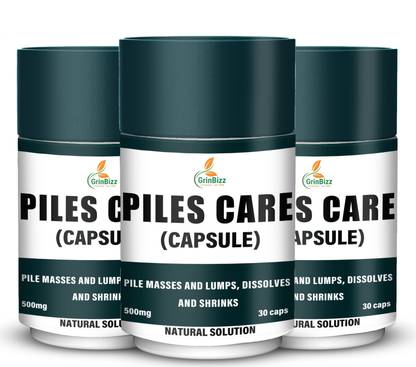 grinbizz Piles Care Capsule For Fissures and Piles Wellness,Piles Free,Relief Piles Pain