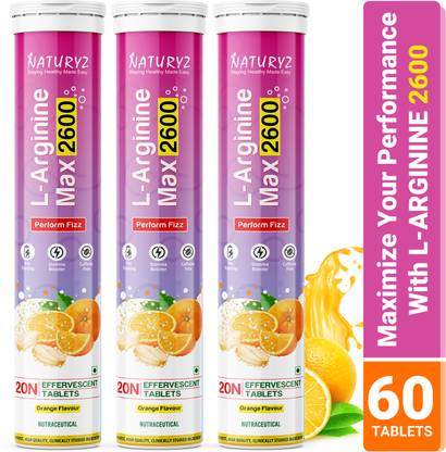 NATURYZ L-Arginine Max 2600 Boost Stamina Increase Blood Flow & Improve Performance