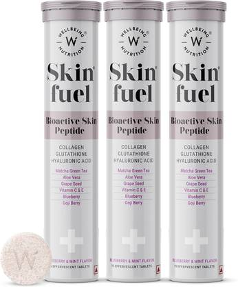 Wellbeing Nutrition Skin Fuel | L Glutathione Collagen Tablets with Hyaluronic Acid for Glowing skin