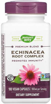 Nature's Way Premium Blend Echinacea Root Complex, 450 mg, 180 Vegan Capsules