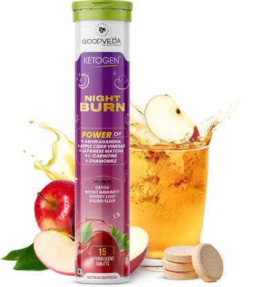 GOODVEDA Night Burn with Apple Cider Vinegar, Japanese Matcha + L- Carnitine