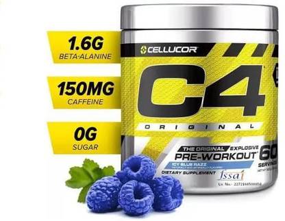 Cellucor C4 EXPLOSIVE PRE-WORKOUT (ICY BLUE RAZZ Flavor) 60 Servings Pre Workout