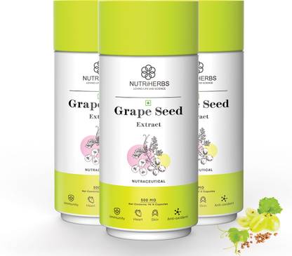 Nutriherbs Grape Seed Extract Capsules | for Healthy Skin , Digestion & Cholesterol Level