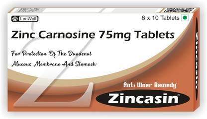 zincasin Zinc L carnosine 75mg | Leaky gut | Stomach Ulcer, Gut Lining health supplements