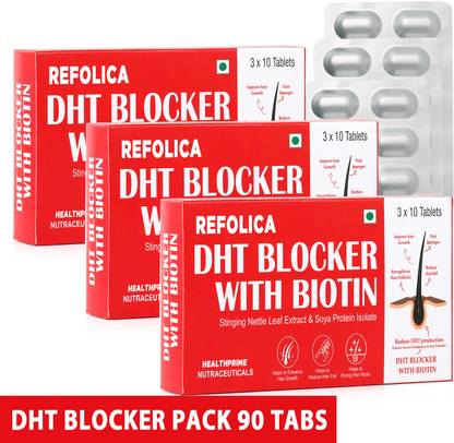 HEALTHPRIME Refolica DHT Blocker with Biotin, Reduce Hair Fall & Promotes Hair Growth
