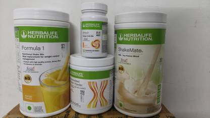 HERBALIFE WEIGHT LOSS COMBO F1 MANGO SHAKE SHAKEMATE AFRESH EACH ROTEIN POWDER 200GM