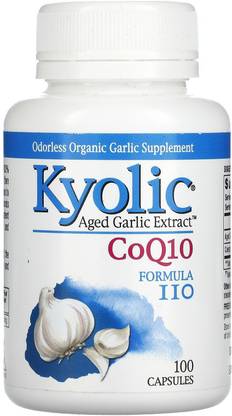 Kyolic Aged Garlic Extract, CoQ10, Formula 110, 100 Capsules