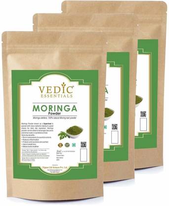 VEDICESSENTIALS Moringa Sahjan Drumstick Leaves Powder - Vitamins & Antioxidants ,100G x 3 Pack