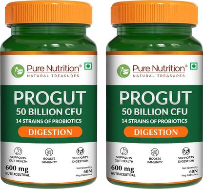 Pure Nutrition Progut Probiotic 50Billion CFU 14 Strains of Probiotics | Gut Health & Bloating