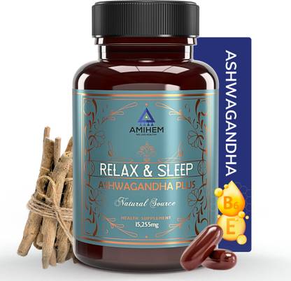 AMIHEM Ashwagandha Root Extract with Vitamin E and B6