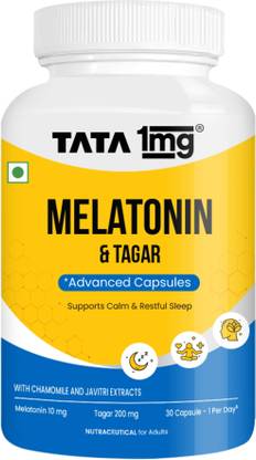 TATA 1mg Melatonin 10 mg Vegetarian Capsule For Calm & Restful