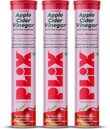 The Plant Fix Plix L-Carnitine ACV Effervescent Tablets for Weight Loss and Fat Burn with Cinnamon