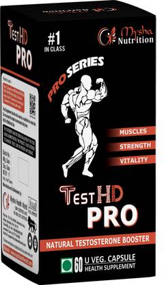 Mysha Health World Test HD Pro,ImproveTestosterone, Made of Safed Musli,Ashwagandha,60Capsules