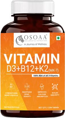 Osoaa Vitamin D3+K2+B12 Plant based Lichen immune booster Vitamin D3 for bones