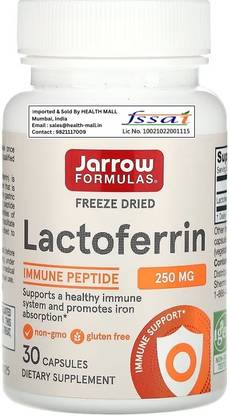 Jarrow Formulas Lactoferrin, Freeze Dried, 250 mg, 30 Capsules