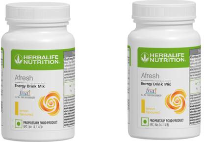 HERBALIFE Afresh Energy Drink Mix Lemon PEAK OF 2 Energy Bars