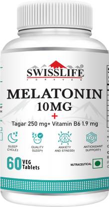 SWISSLIFE FOREVER Melatonin 10mg+ Tablets For Sleeping | Help in Nerve Health & Sleeping Disorder