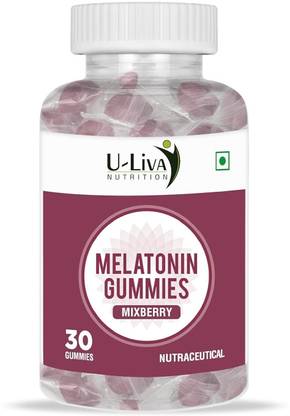 U-Liva Nutrition Melatonin Gummies Mix Berry Flavor Non-Addictive Supplements for Restful Sleep