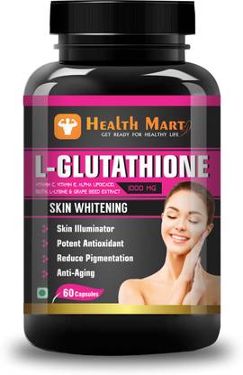 Health Mart L glutathione Skin Whitening Capsule with vitamin C , E & Grape seed Extract