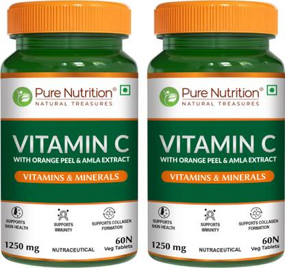 Pure Nutrition Vitamin C 1250mg with Amla & Orange Peel | Boosts Immunity & Skin Health