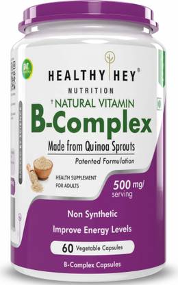 HealthyHey Nutrition 100% Natural Vitamin B-Complex - Made from Quinoa Sprout | No Chemical