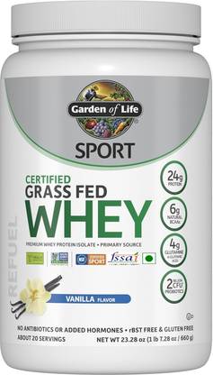 Garden Of Life Sport Certified Grass Fed Clean Whey Protein Isolate, Vanilla
