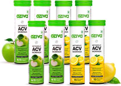 OZiva ACV Moringa(Green Apple - Lemon Masala) To Control Cravings, No Maltodextrin