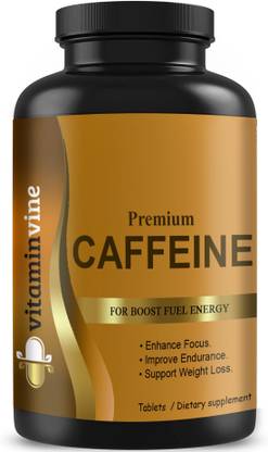 Vitaminvine Caffeine 200mg Supports Focus, Energy, Endurance Tablets (K47)