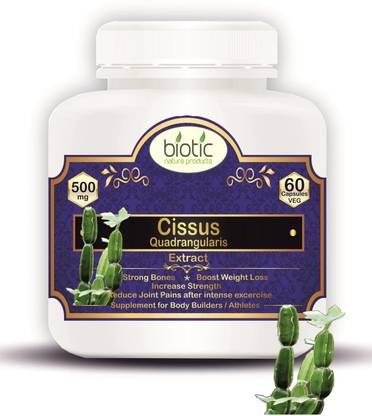 biotic Cissus quadrangularis Extract (Hadjod) 500mg - 60 Capsules