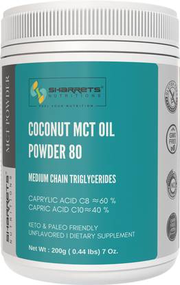 SHARRETS MCT Oil Powder 80 [C8 C10 MCT oil Powder I ZERO CARBS