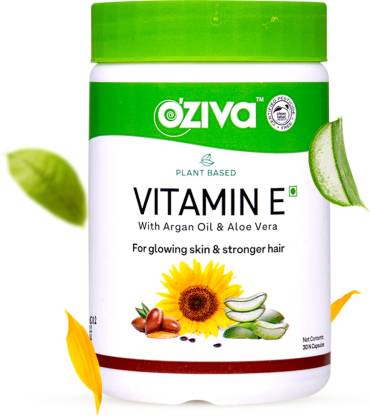OZiva Plant Based Vitamin E, with Sunflower, Aloe vera & Argan oil,