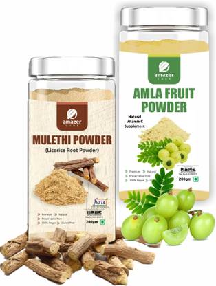 Amazer Care Amla & Mulethi Powder- Super Immune Booster,Detox & Health Combo,For Eat & Drink