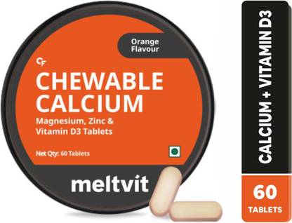 MELTVIT Chewable Calcium Tablets for Men & Women | Calcium and Vitamin D3 Supplement