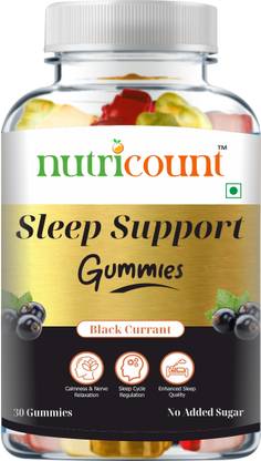 NUTRICOUNT Sleep Support Ashwagandha, Chamomile extract & L-Theanine 30 Gummies