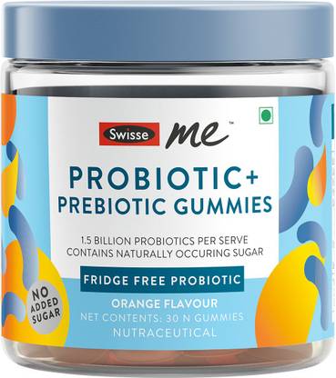 SwisseMe ME Probiotic + Prebiotic Gummies with 1.5 billion CFU of probiotics and inulin