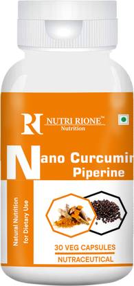 NutriRione Nano curcumin piperine 30 Veg capsules