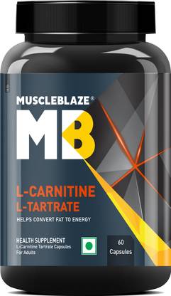 MUSCLEBLAZE L-Carnitine L-Tartrate, 500mg L-Carnitine, Helps Convert Fat into Energy