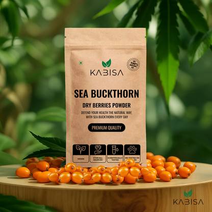 Kabisa Seabuckthorn Berries Powder 200g | Rich in Vitamin C, Fiber, Omega 3,6,9